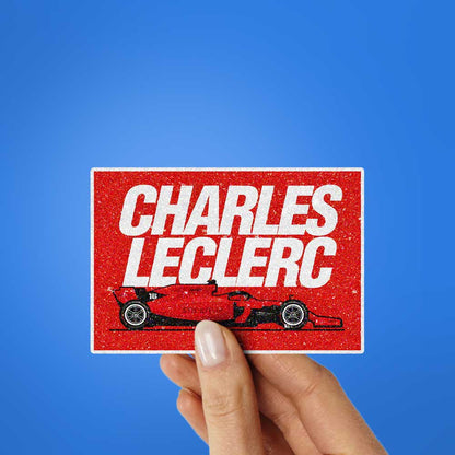 Grand Prix Racer Red Car Glitter Sticker