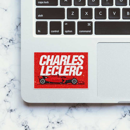 Grand Prix Racer Red Car Glitter Sticker
