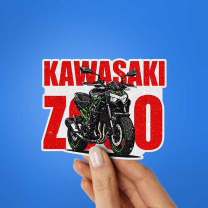 Green Black Sportbike Glitter Sticker