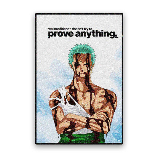Green Haired Swordsman Glitter Sticker