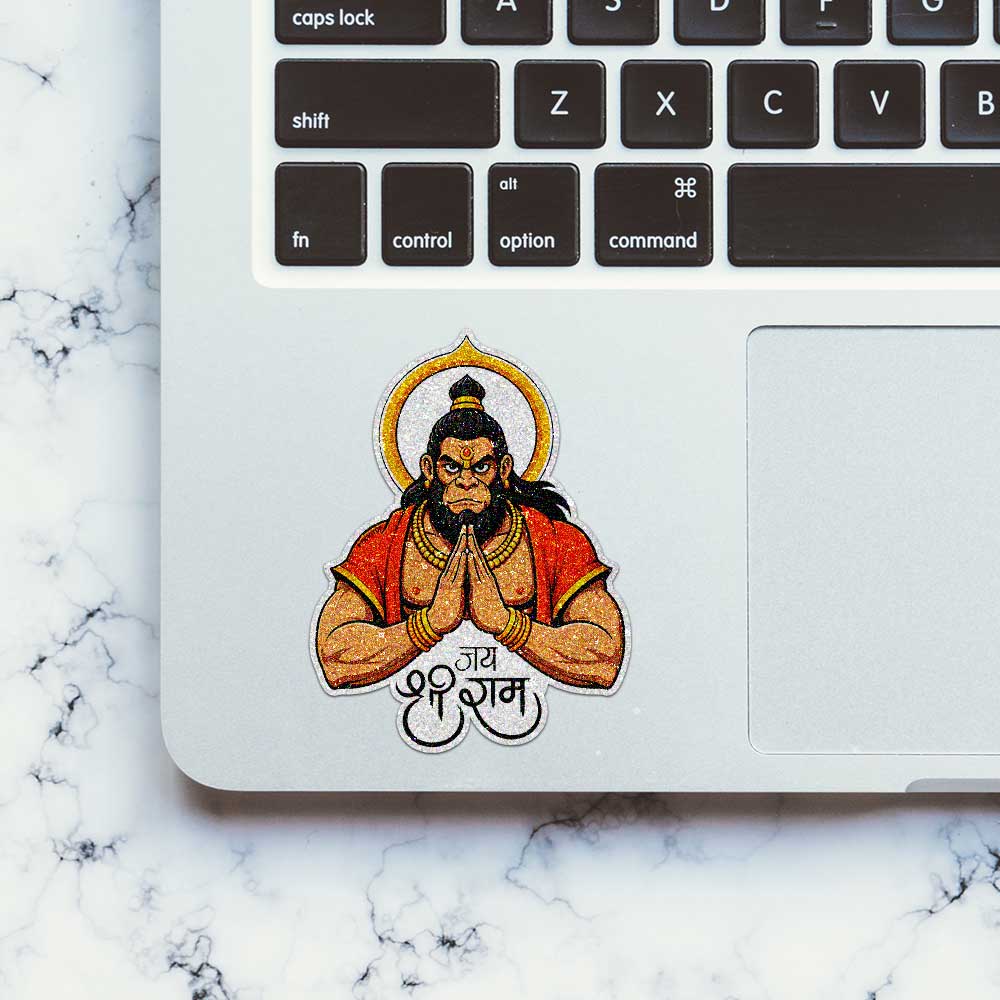Hanuman In Prayer Glitter Sticker
