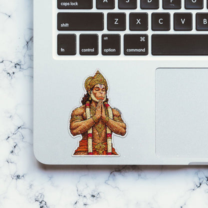 Hanuman With Garlands Glitter Sticker