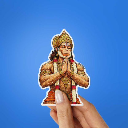 Hanuman With Garlands Glitter Sticker