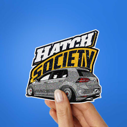 Hatch Society Grey Car Glitter Sticker