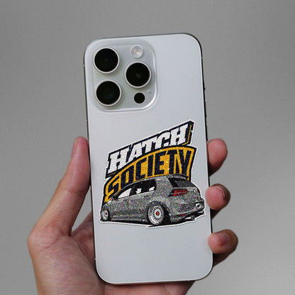 Hatch Society Grey Car Glitter Sticker