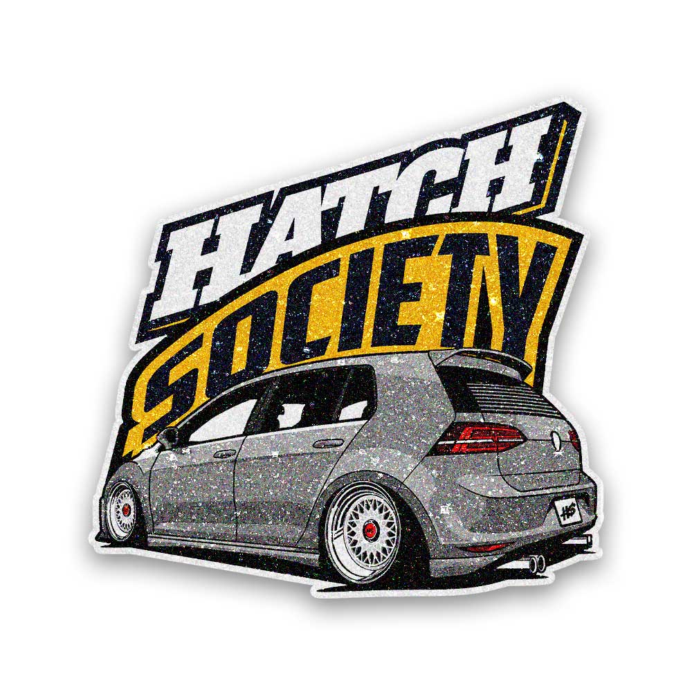 Hatch Society Grey Car Glitter Sticker