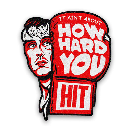 How Hard You Hit Boxer Glitter Sticker
