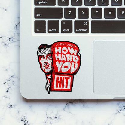How Hard You Hit Boxer Glitter Sticker