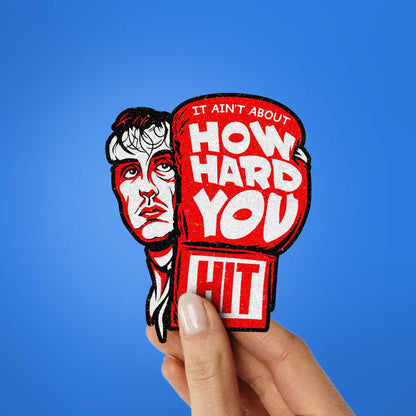 How Hard You Hit Boxer Glitter Sticker