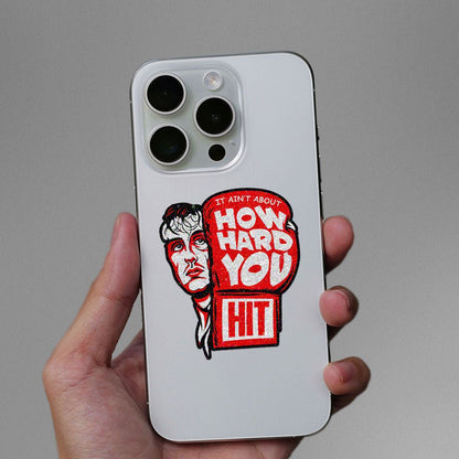 How Hard You Hit Boxer Glitter Sticker