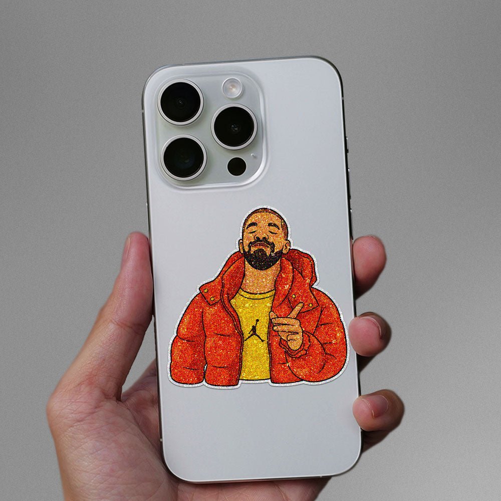 Jacket Guy Pointing Glitter Sticker