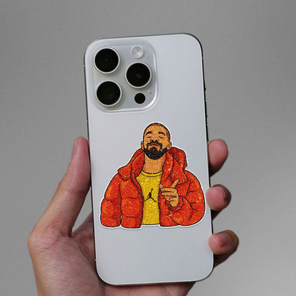 Jacket Guy Pointing Glitter Sticker