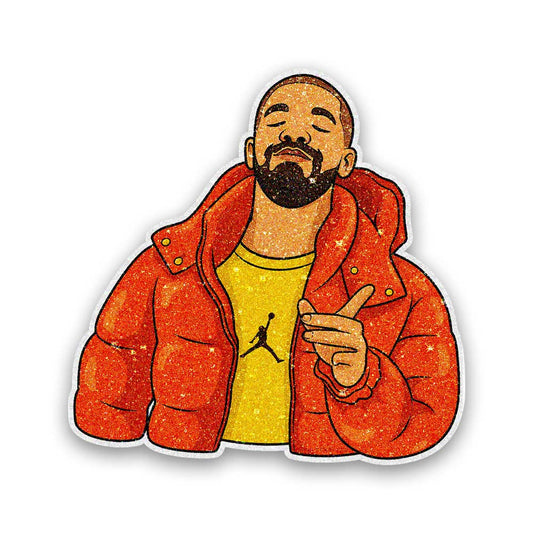 Jacket Guy Pointing Glitter Sticker