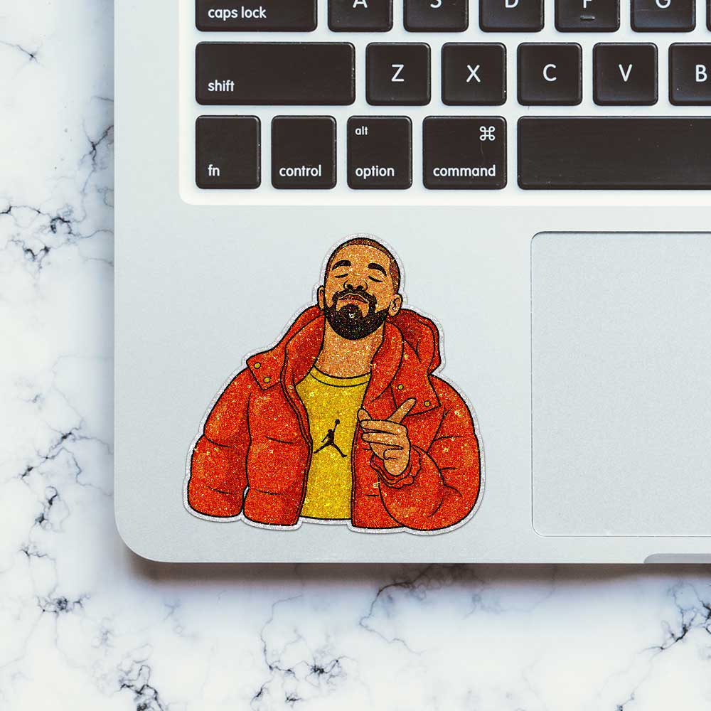 Jacket Guy Pointing Glitter Sticker