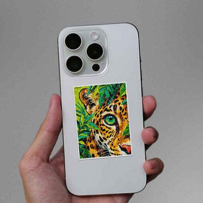 Jungle Leopard Eyes Glitter Sticker