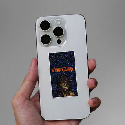 Keep Going Demon Face Glitter Sticker