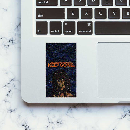 Keep Going Demon Face Glitter Sticker