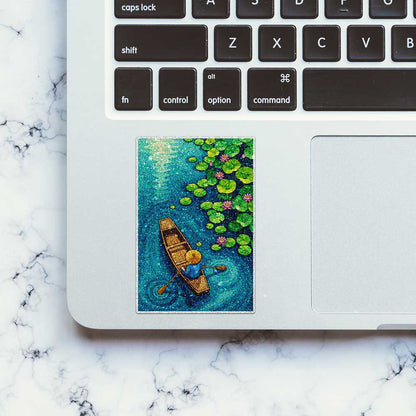 Lily Pond Rowboat Glitter Sticker