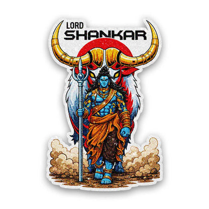 Lord Shankar Warrior Glitter Sticker