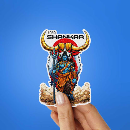Lord Shankar Warrior Glitter Sticker