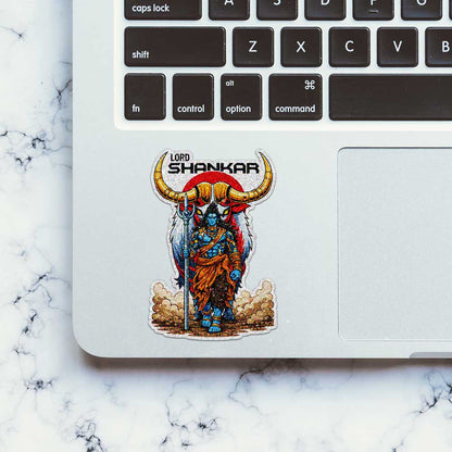Lord Shankar Warrior Glitter Sticker