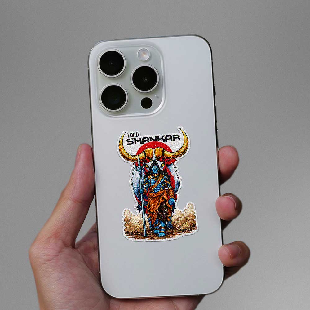 Lord Shankar Warrior Glitter Sticker