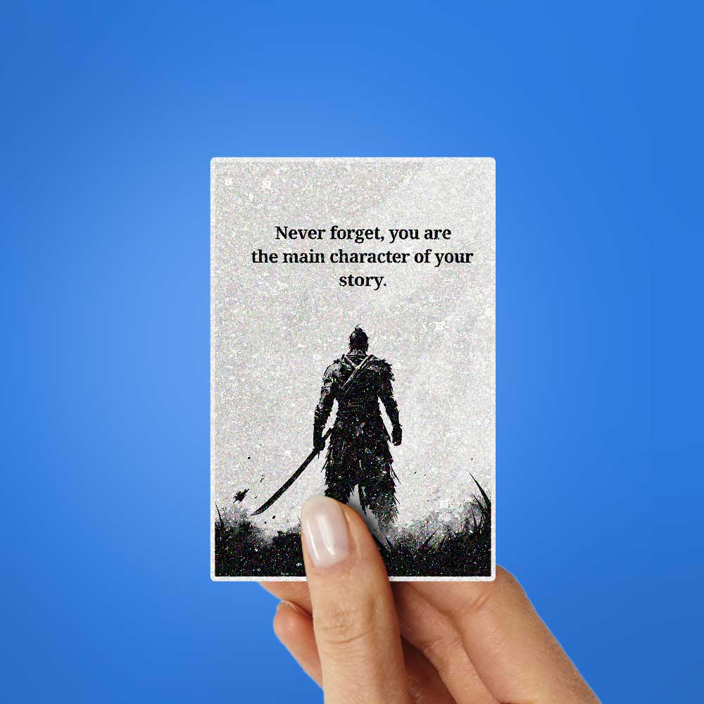 Main Character Samurai Glitter Sticker
