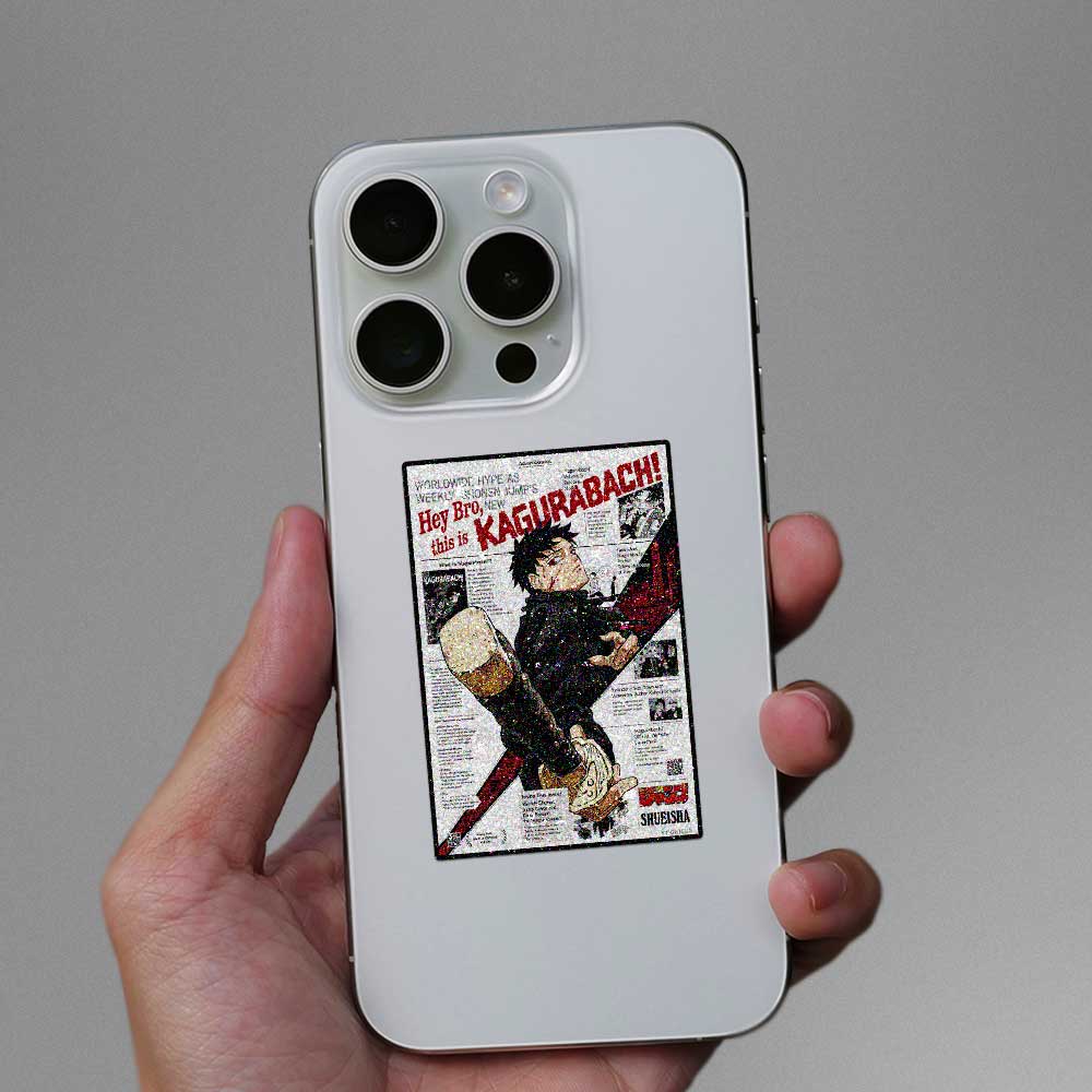Manga Style Cover Art Glitter Sticker