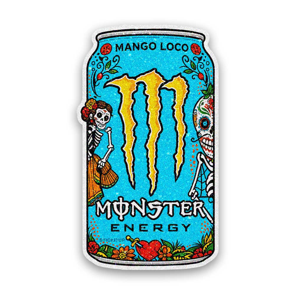 Mango Energy Can Glitter Sticker