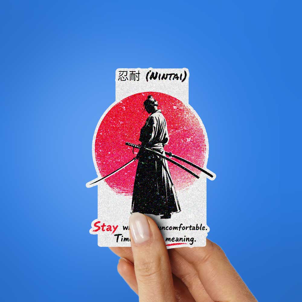 Nintai Patience Samurai Glitter Sticker