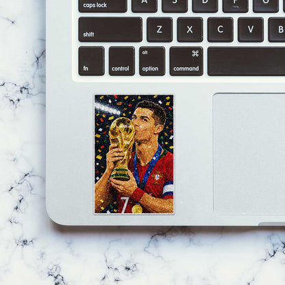 No.7 Trophy Kiss Glitter Sticker