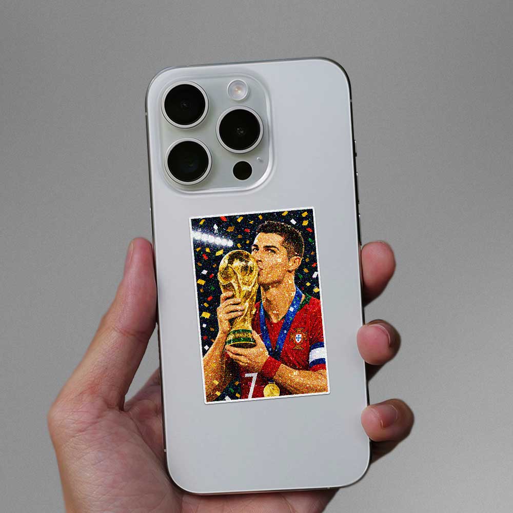 No.7 Trophy Kiss Glitter Sticker