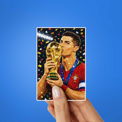 No.7 Trophy Kiss Glitter Sticker