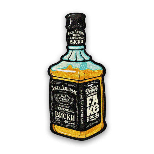 Old Whiskey Label Glitter Sticker