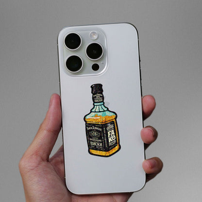 Old Whiskey Label Glitter Sticker