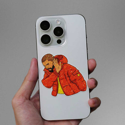 Orange Jacket Guy Glitter Sticker