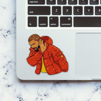 Orange Jacket Guy Glitter Sticker