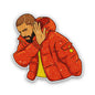 Orange Jacket Guy Glitter Sticker