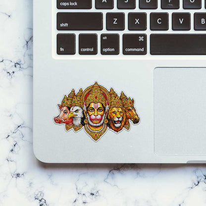 Panchmukhi Hanuman Faces Glitter Sticker