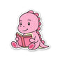 Pink Dino Reading Sticker