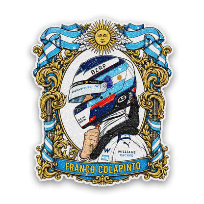 Racer Helmet Crest Glitter Sticker