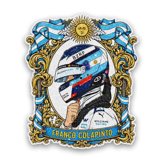 Racer Helmet Crest Glitter Sticker