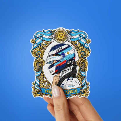 Racer Helmet Crest Glitter Sticker
