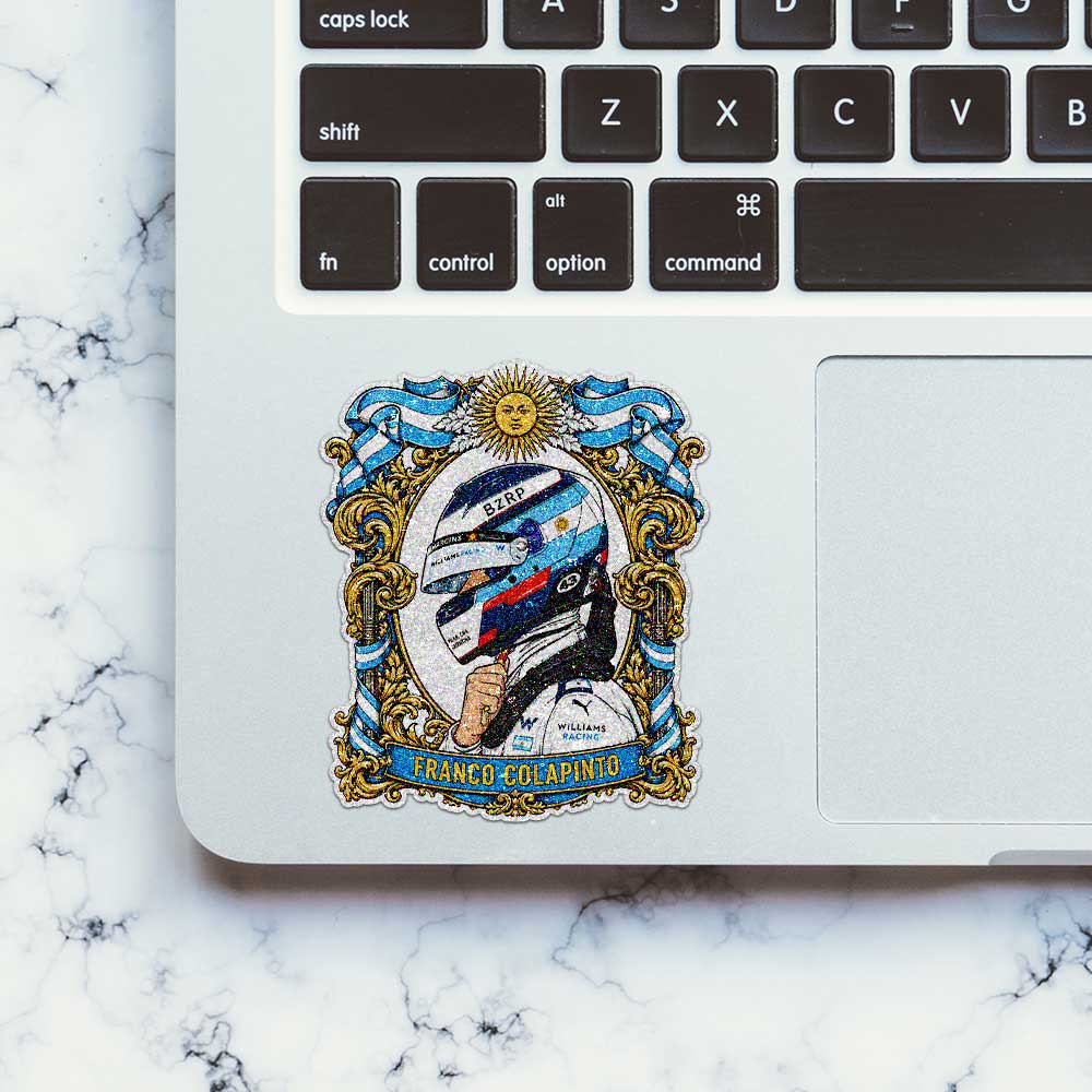 Racer Helmet Crest Glitter Sticker