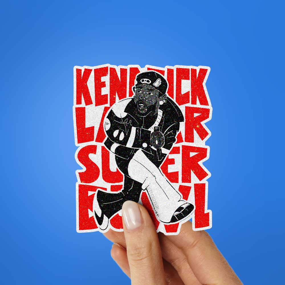 Rapper Big Game Moment Glitter Sticker