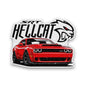 Red Muscle Car Glitter Sticker