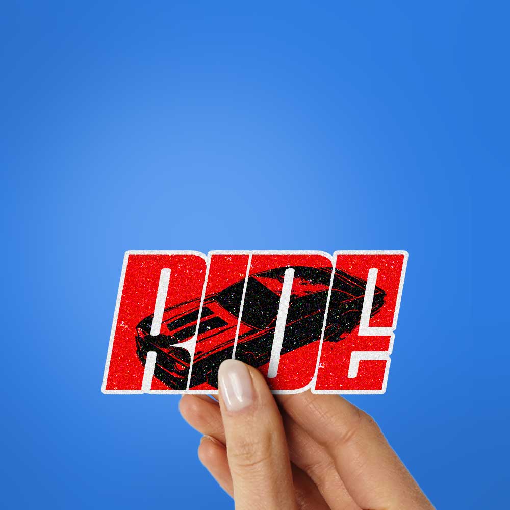 RIDE Glitter Sticker