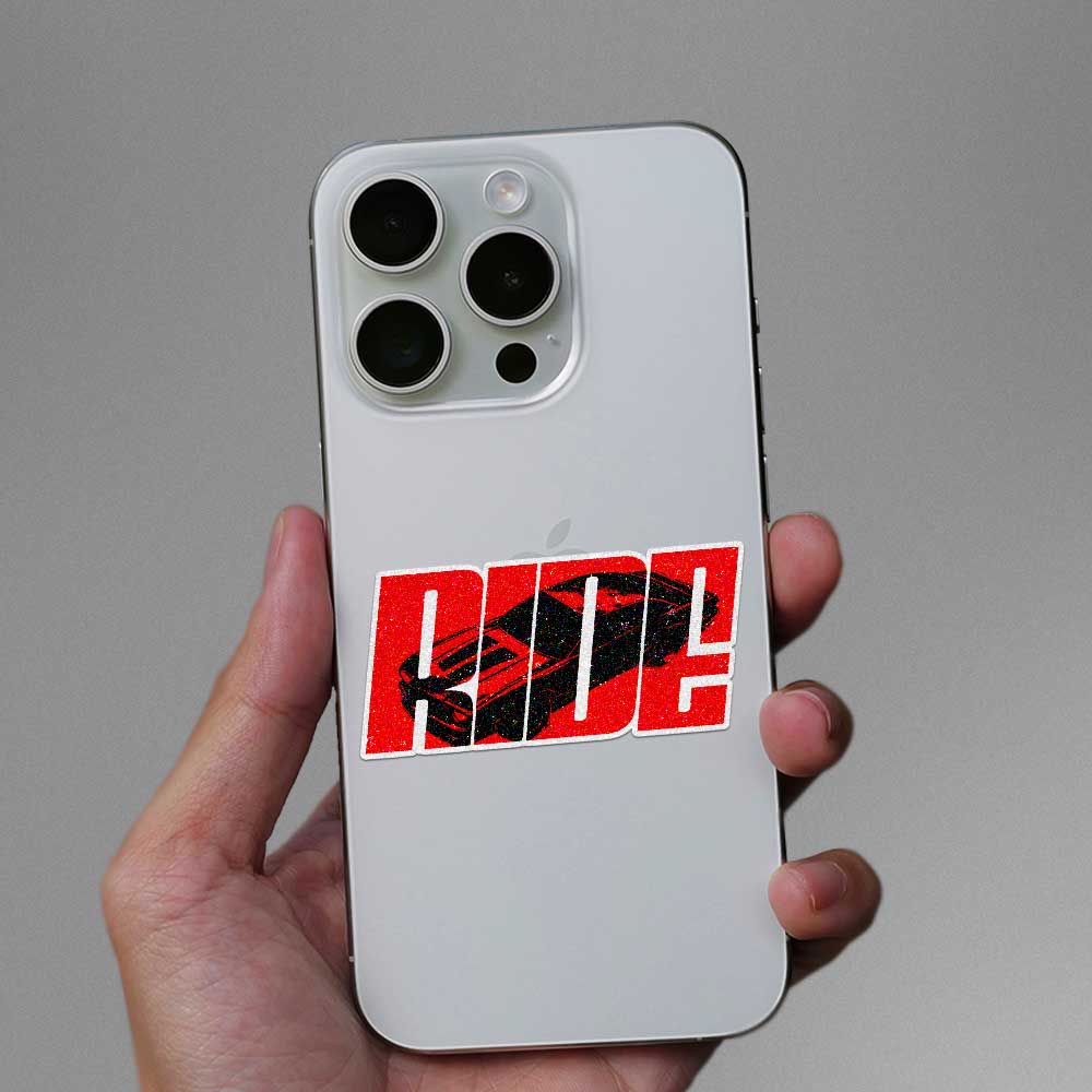 RIDE Glitter Sticker
