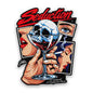 Seduction Skull Wine Glass Glitter Sticker