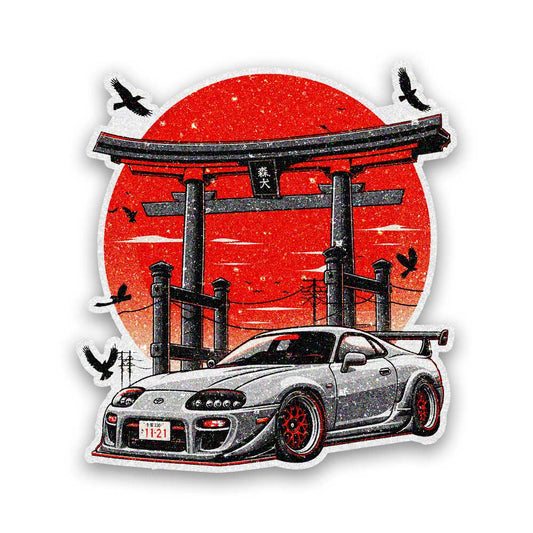 Sports Car Torii Gate Glitter Sticker